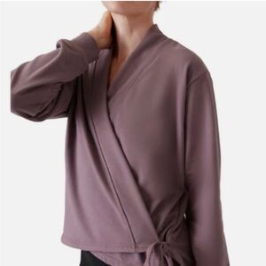 Athleta Dusty Purple Retroterry Wrap Sweatshirt